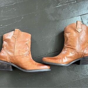 Franco Sarto Tan Ankle Boots
